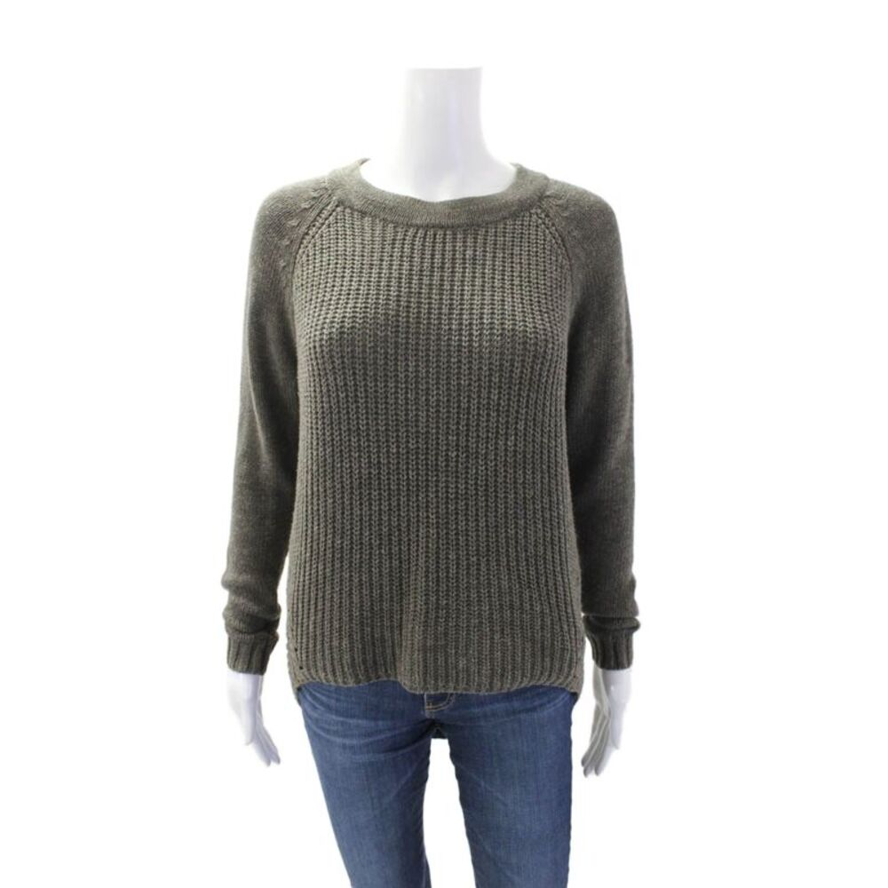 Margaret OLeary Womens Crew Neck Sweater Gray Cotton Size Extra Small